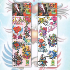 Nalepovací tetování Hearts and Flowers pro děti – 15 motivů na archu