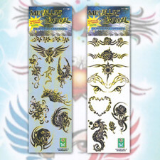 Nalepovací tetování Metallic and Tribal pro děti – 15 motivů na archu